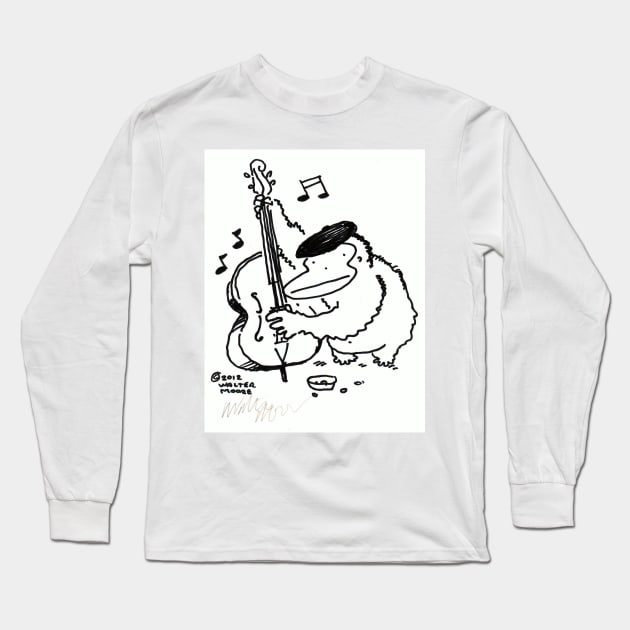 Ape Plays Bass Long Sleeve T-Shirt by WalterMoore